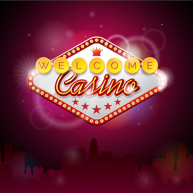 Vector gratuito fondo de bienvenido al casino