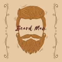 Vector gratuito fondo de bigote de movember con lettering