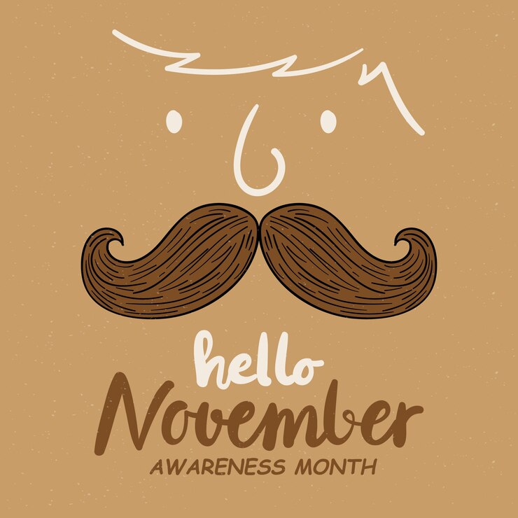 Vector gratuito fondo de bigote de movember
