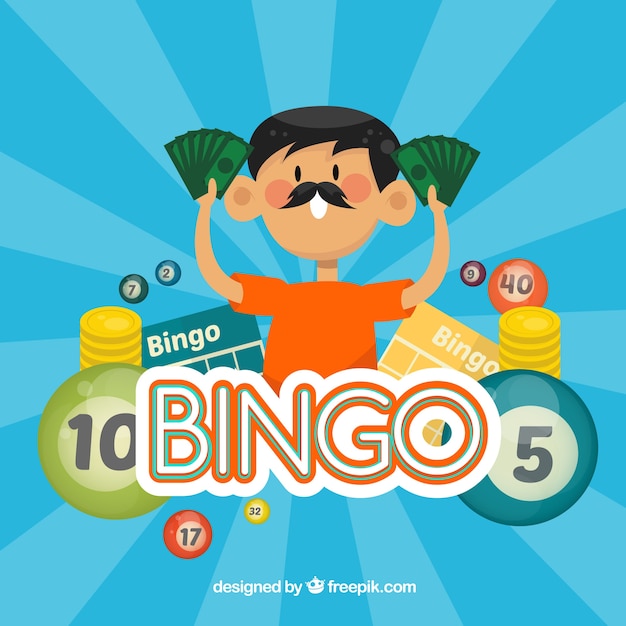 Vector gratuito fondo de bingo de hombre con billetes