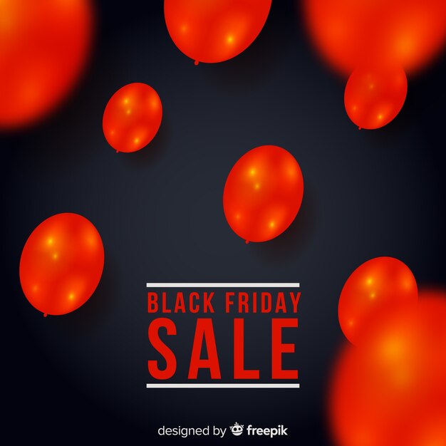 Vector gratuito fondo black friday globos borrosos