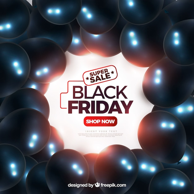 Fondo de black friday con globos 