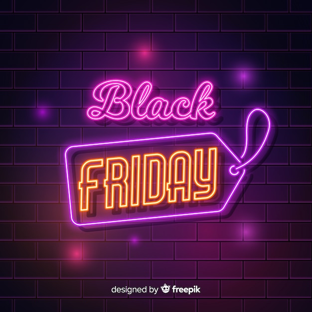 Vector gratuito fondo black friday neon