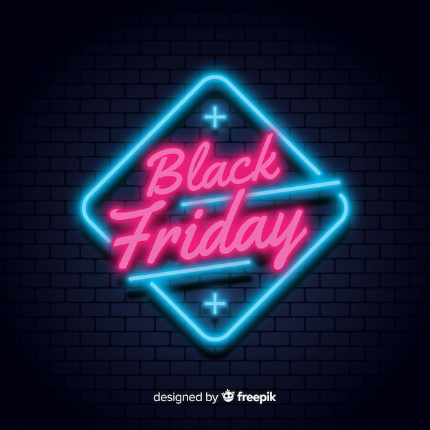 Vector gratuito fondo black friday neon