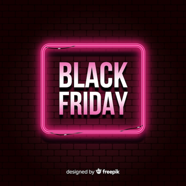 Vector gratuito fondo black friday neon