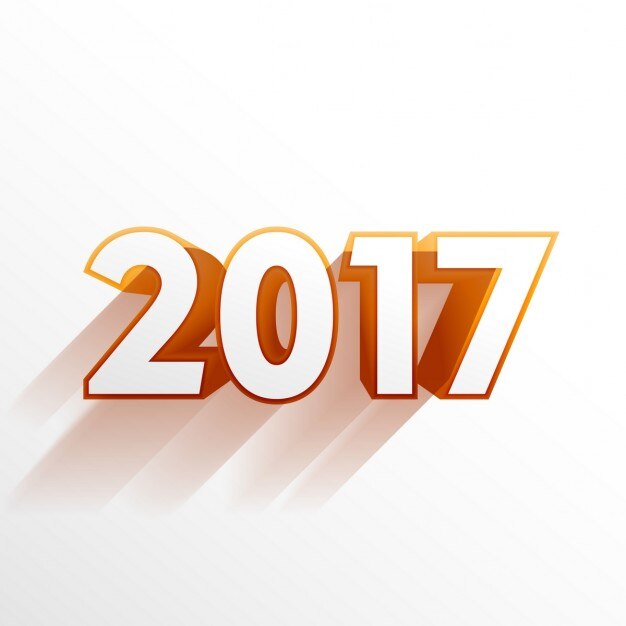 Fondo blanco con 2017 dorado