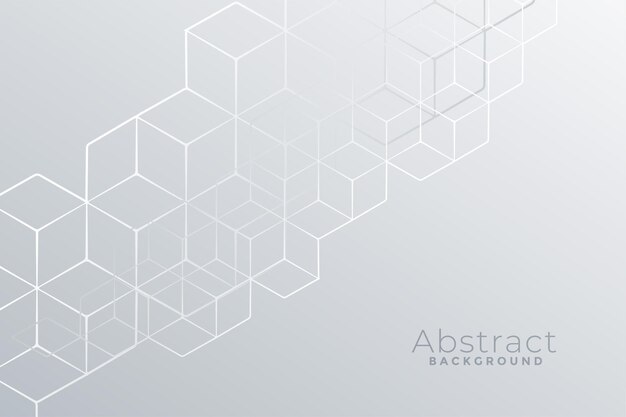 Fondo blanco abstracto de estilo de líneas hexagonales