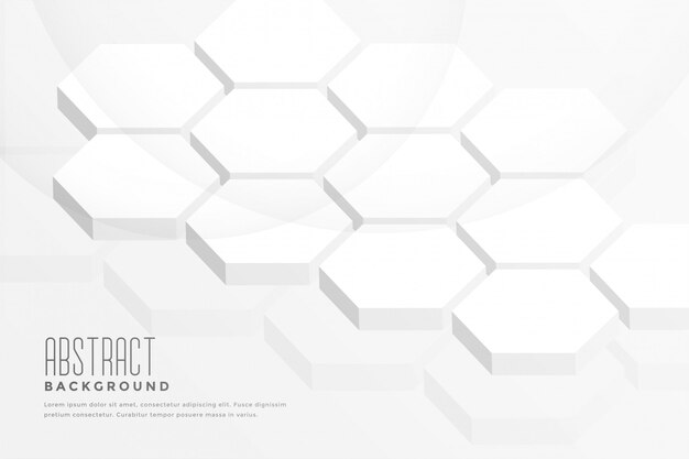 Fondo blanco abstracto de la forma hexagonal 3d