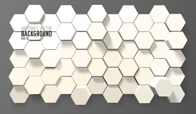 Fondo blanco abstracto con hexágonos geométricos