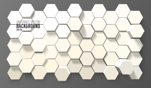 Fondo blanco abstracto con hexágonos geométricos