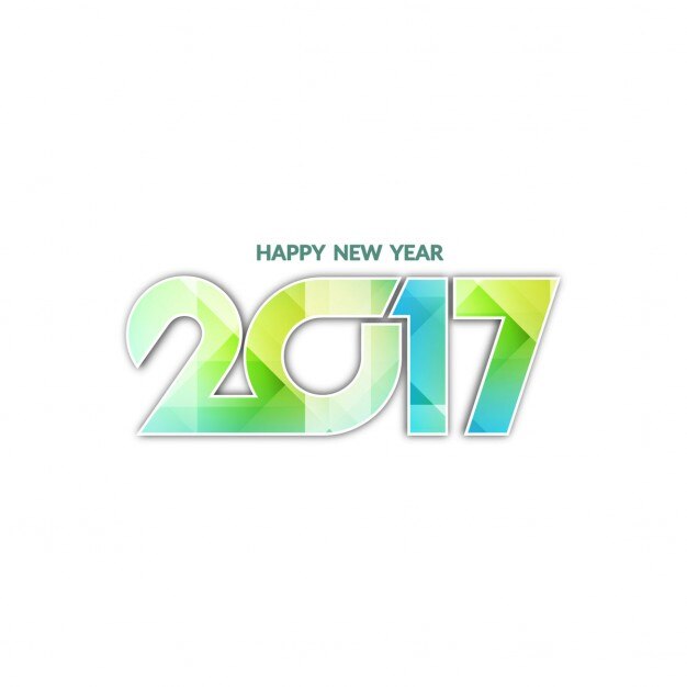 Fondo blanco de año nuevo 2017 con formas geométricas