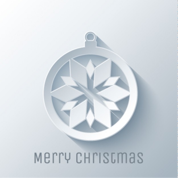 Vector gratuito fondo blanco de bola de papel con copo de nieve