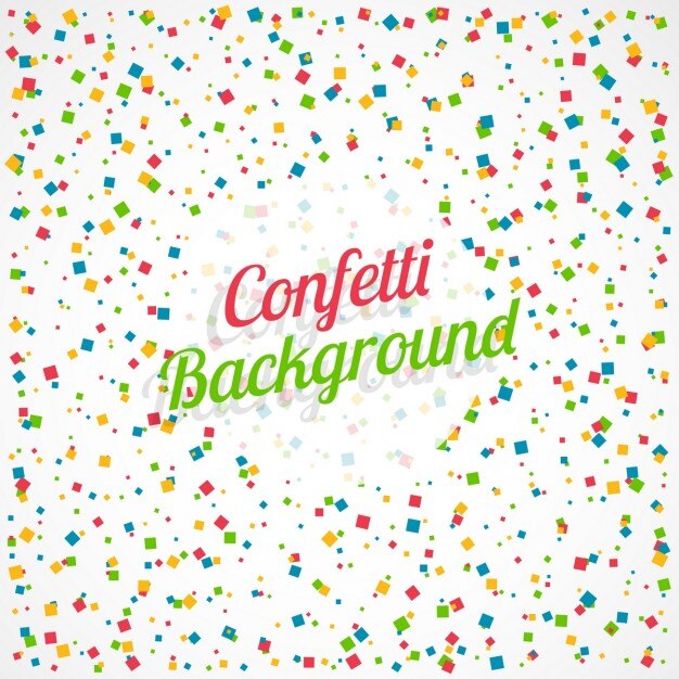 Fondo blanco de confeti
