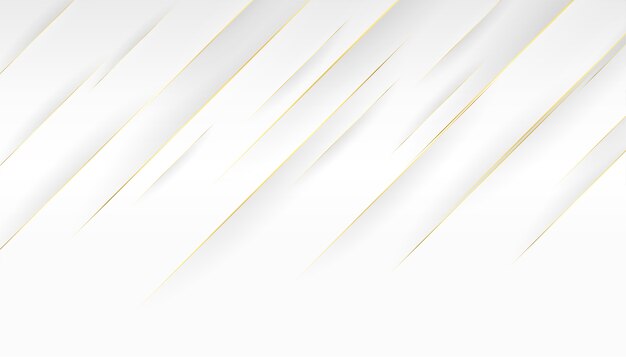 Fondo blanco y diseño de líneas diagonales doradas.