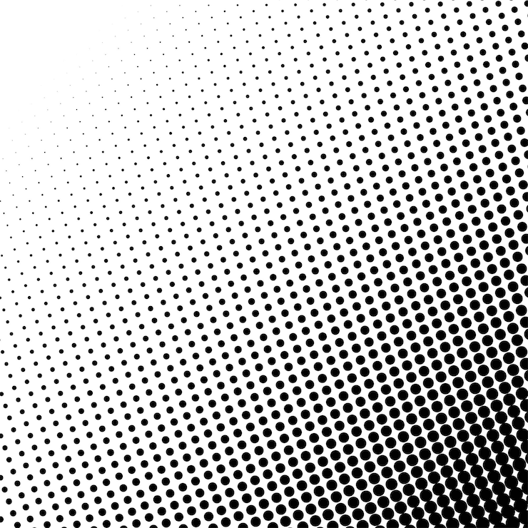 Vector gratuito fondo blanco con diseño de semitono redondo negro