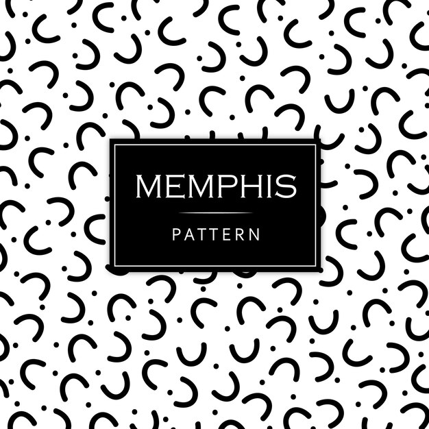 Fondo blanco y negro moderno Memphis Pattern