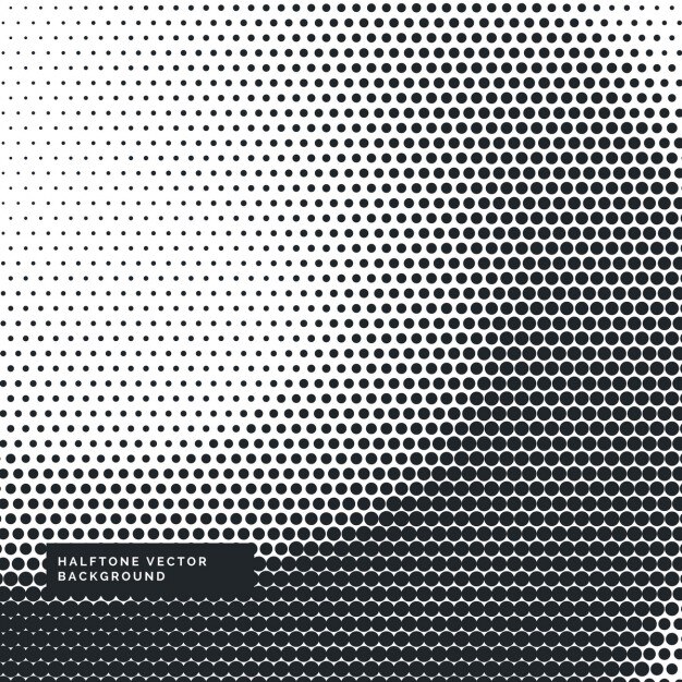 Fondo blanco y negro con puntos de semitono