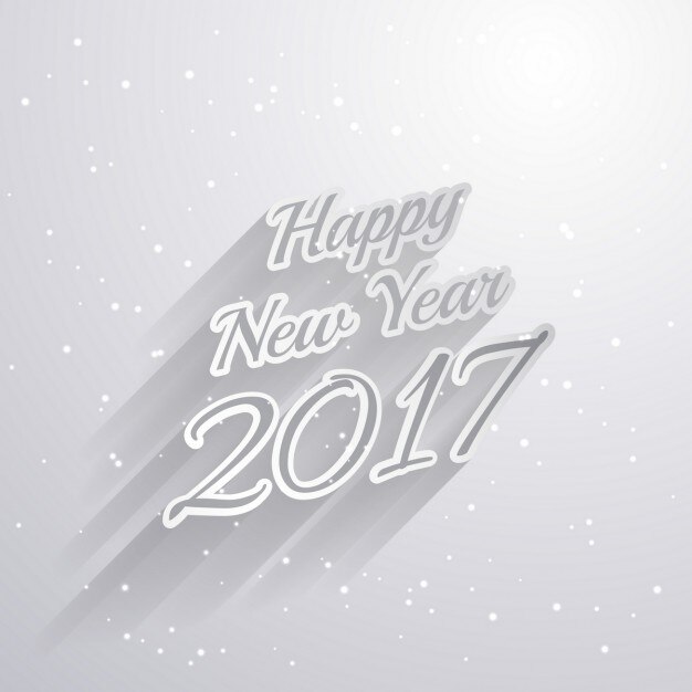 Fondo blanco con nieve de feliz año nuevo 2017