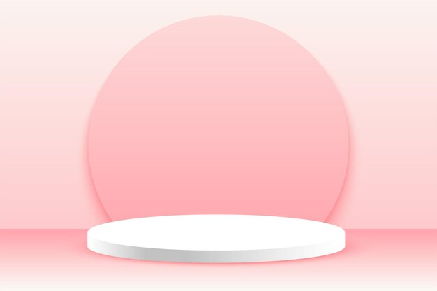 fondo en blanco de la plataforma de podio 3D para la vitrina de objetos