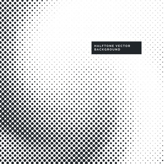 Fondo blanco con puntos de semitono negros