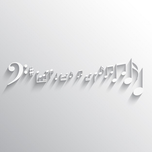 Fondo blancos con notas de música