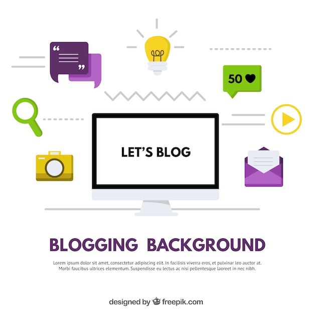 Fondo de blog en diseño plano 