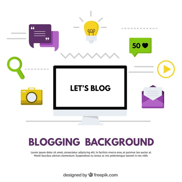 Fondo de blog en diseño plano 