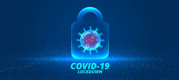 Fondo de bloqueo de coronavirus con diseño de células de virus