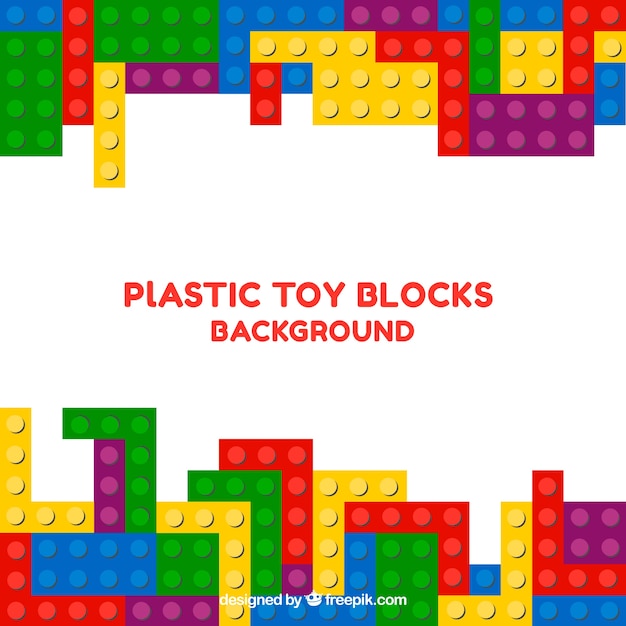 Fondo de bloques de juguete de plástico
