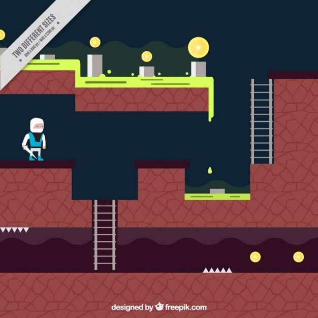 Fondo de bloques de videojuego en diseño plano 