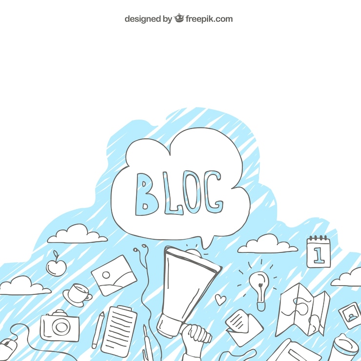 Vector gratuito fondo con bocetos de blog