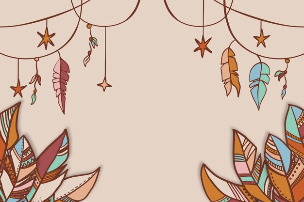 Fondo boho dibujado a mano