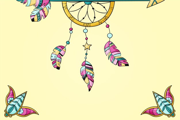 Fondo boho dibujado a mano