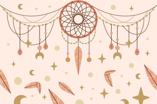 Fondo boho dibujado a mano