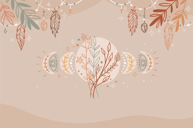 Fondo boho dibujado a mano