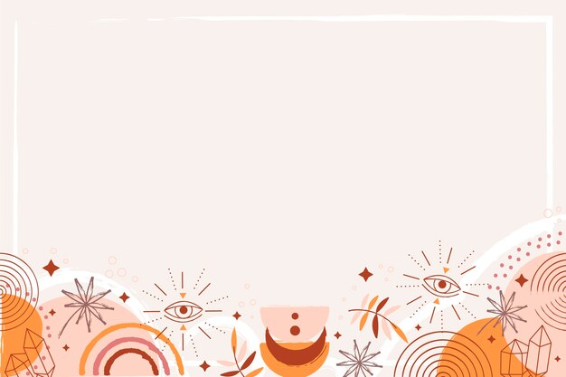 Fondo boho dibujado a mano