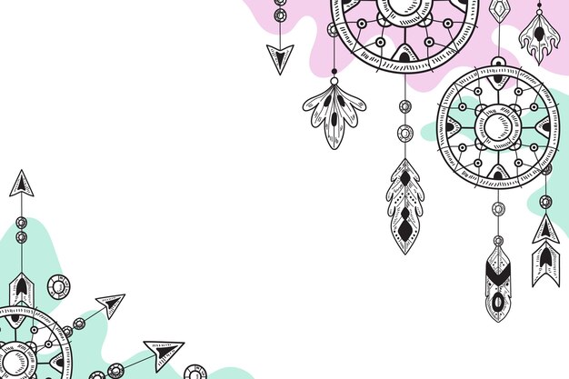 Fondo boho dibujado a mano