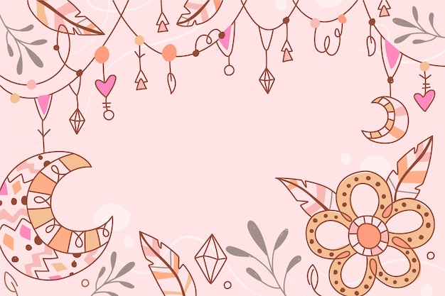 Fondo boho dibujado a mano
