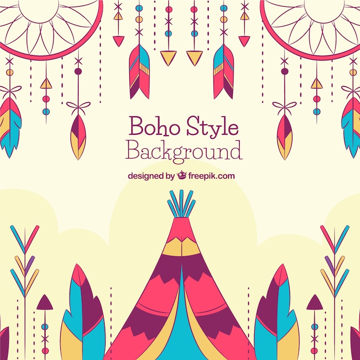 Vector gratuito fondo boho en estilo plano