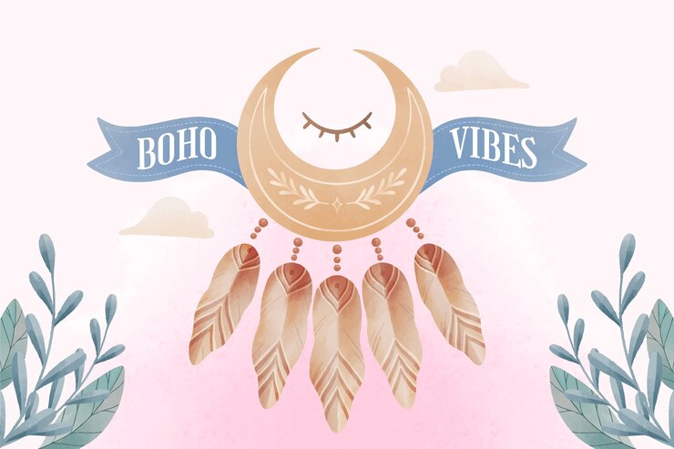 Vector gratuito fondo boho pintado en acuarela