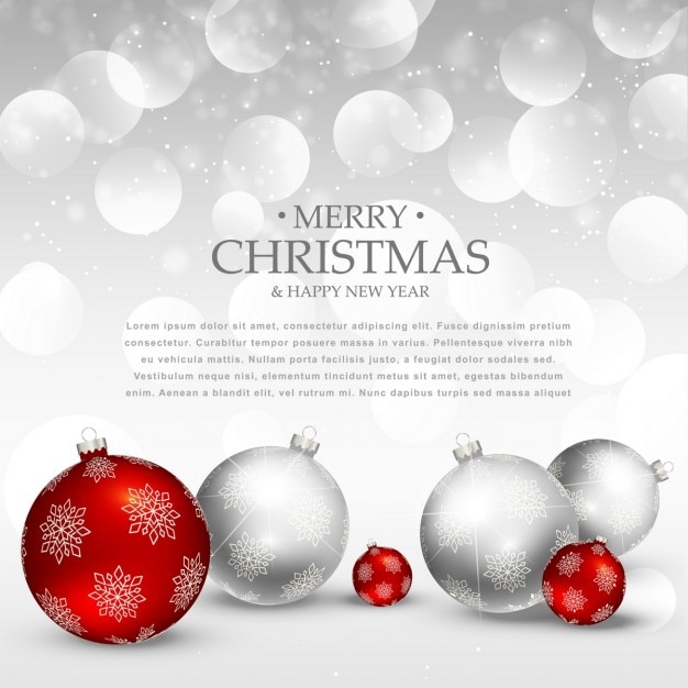 Fondo bokeh de bolas de navidad realistas