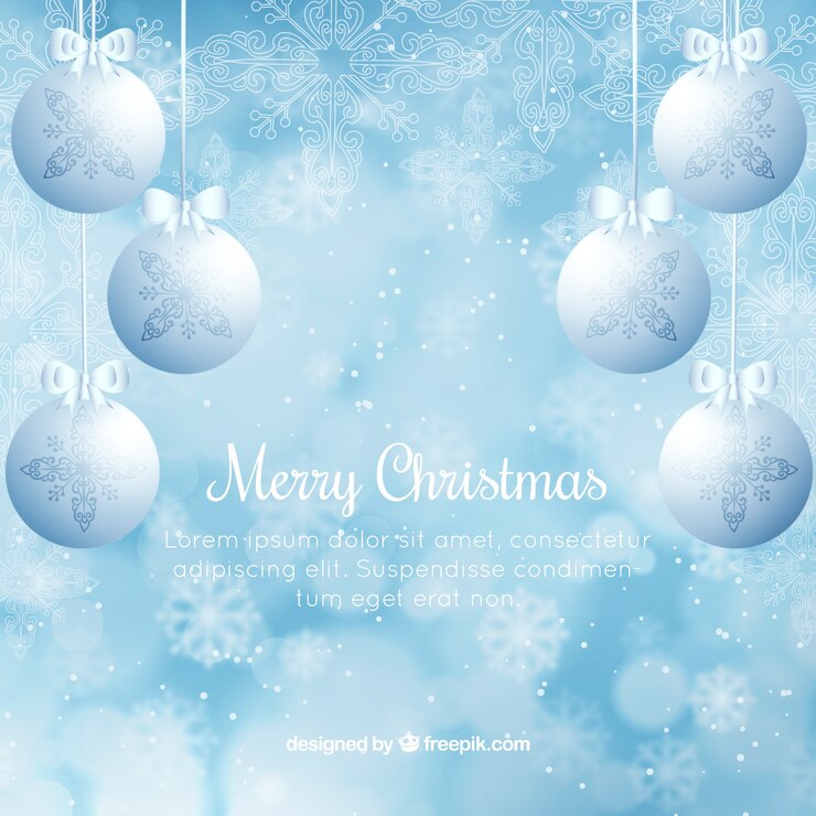 Vector gratuito fondo bokeh con bolas de navidad