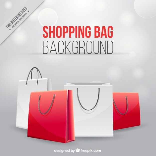 Vector gratuito fondo bokeh de bolsas de compras