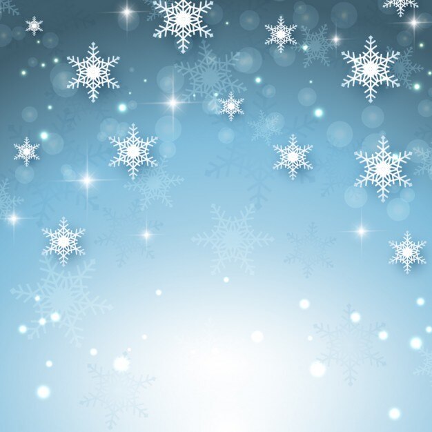 Fondo bokeh brillante de copos de nieve