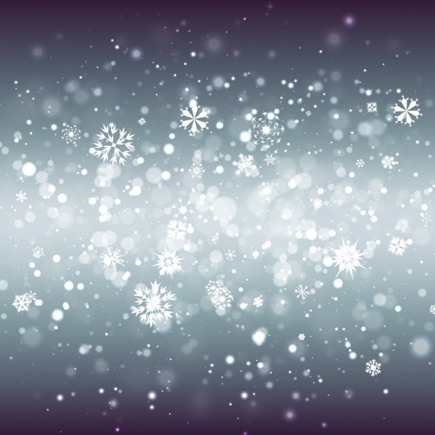 Fondo bokeh de copos de nieve