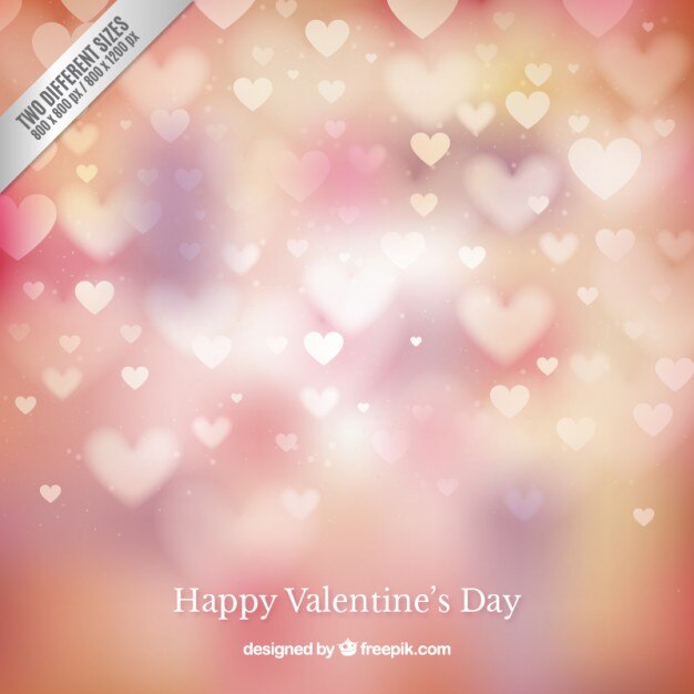 Vector gratuito el fondo de bokeh de los corazones brillantes