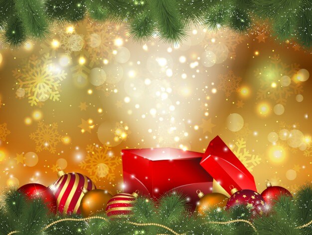 Fondo bokeh dorado de regalo mágico