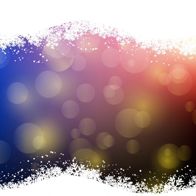 Vector gratuito fondo bokeh con nieve blanca