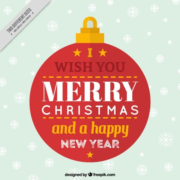 Fondo de bola de navidad con felicitación