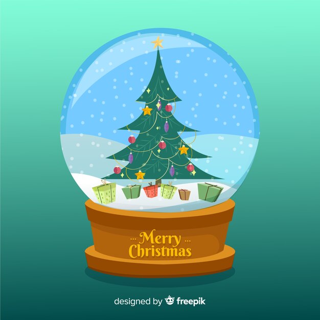 Fondo bola de nieve de navidad